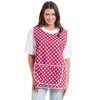 Ladies Polka Dot Design With Piping Tabard Apron Overalls Front