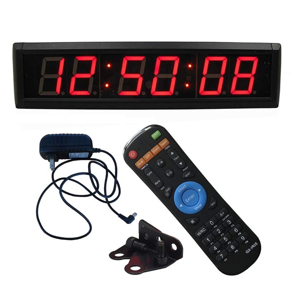 Ledgital Countdown Timer Cock, Digital Wall Clock for Conference/Church/Classroom/Gym with EMOM Timer, Large Wall Mount Digial Wall Clock with 12/24 Hour Display, w/ IR Remote