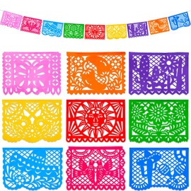 FUTUREPLUSX Papel Picado Fiesta Banner 18Ft – Day of the Dead Decorations, Hispanic Heritage Month Decor, Spanish Classroom Decoration, Fiesta Party Supplies, Mexican Home Decor
