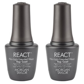 MORGAN TAYLOR REACT No-light Extended Wear TOP Coat .5 oz (NEW/ Pack of 2)