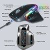 Zienstar Mouse Rgb Ergonómico Bluetooth Y Inalámbrico Usb