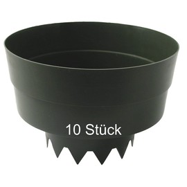 De-Plastik Aquaring Set of 10 | Diameter 10 cm (in Serrated Area) | Green | Watering Ring | Watering Ring for Optimal Watering of Your Plants | Plant Ring | Pest Protection