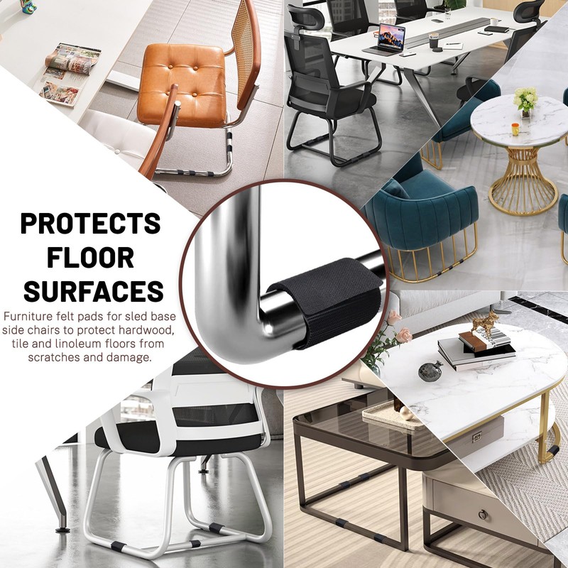 Realand 16pcs Felt Chair Leg Floor Protectors with Hook and