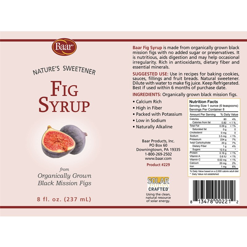 Fig Syrup, 8 oz. (Organic)