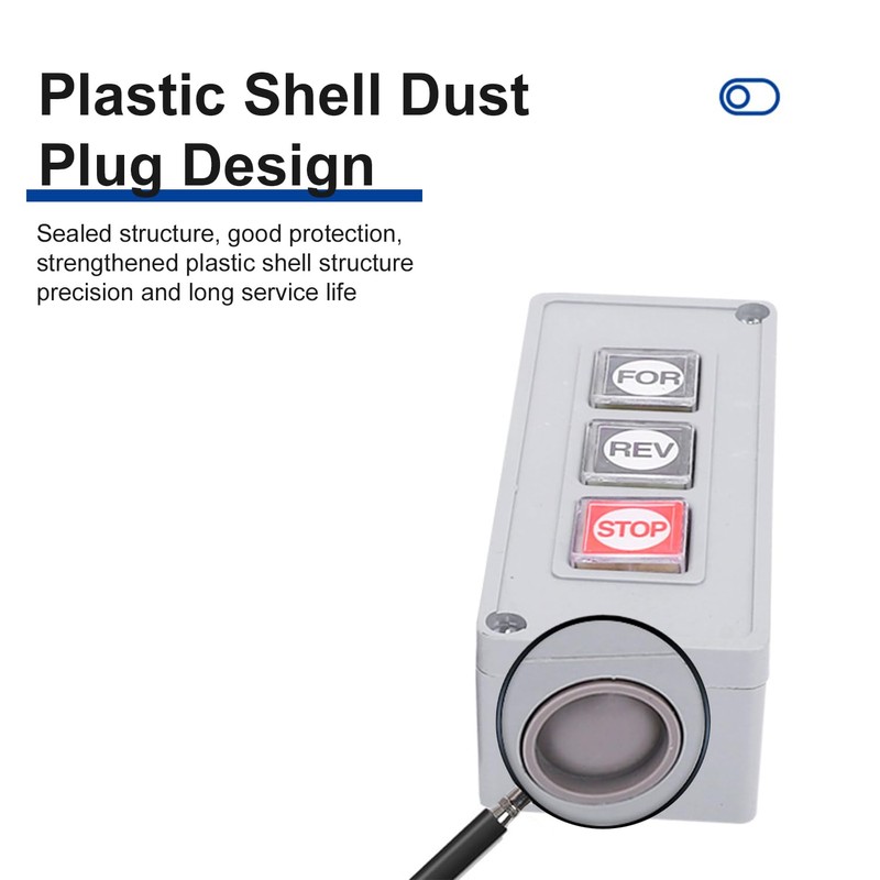 Fielect Forward Reverse Stop Momentary Push Button Control Switch Box