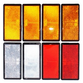 leisure MART Trailer and truck reflector set rectangular stick on 2 x red, 2 x white and 4 x amber Pt no. LMX1626