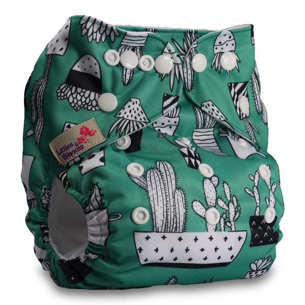 Littles & Bloomz, Reusable Pocket Cloth Nappy, Fastener: Popper, Set