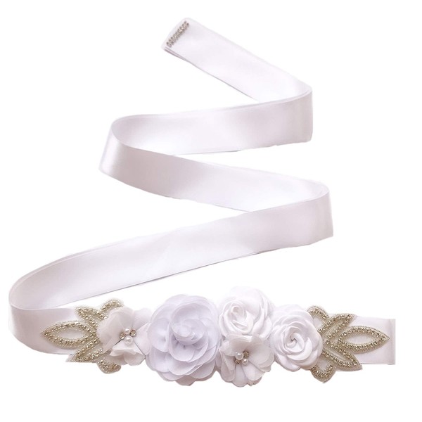 Lauthentic.S - Cinturón con flores y perlas de diamantes de