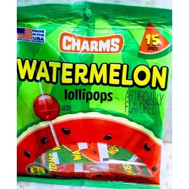 Charms-15 Watermelon Lollipop. 3.17oz/90g  USA Item-SHIPS N 24 HOURS