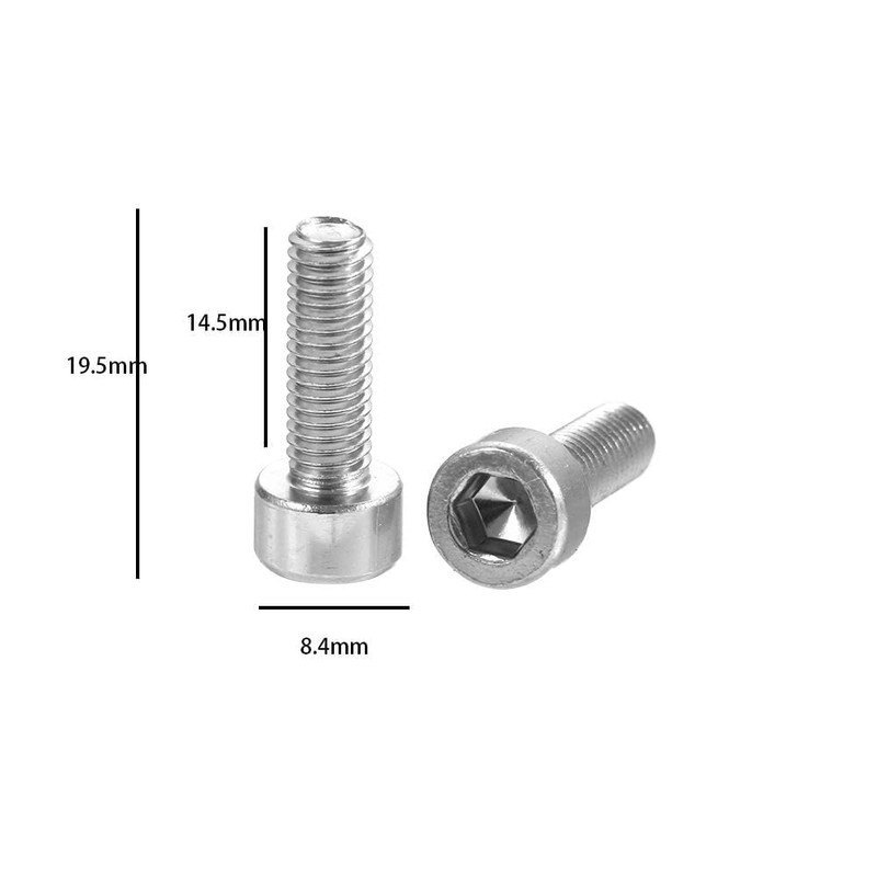 2 Pcs Black Bike Water Bottle Cage Bolts Hex Socket