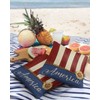 Independence Day Outdoor Waterproof Pillow Covers America Blue Wood Decorative