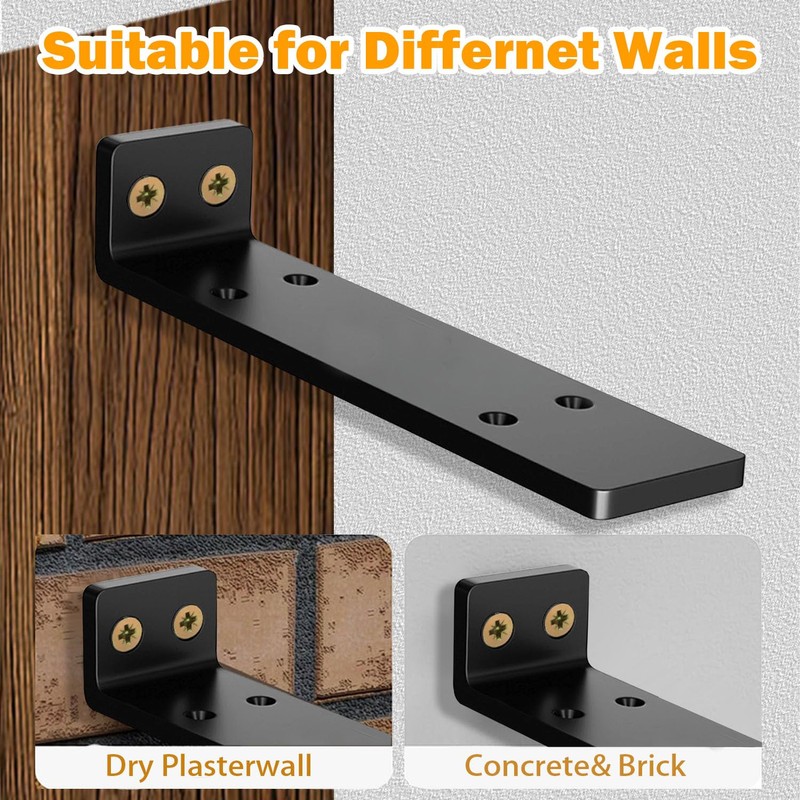 AUTOHJ Floating Shelf Brackets 6 inch 4 Packs L Bracket