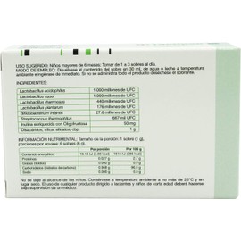 Pediátrico Simbiótico Multicepa 6 Cepas Probióticas Adultos y Niños Caja con 12 sobres de 1gr c/u