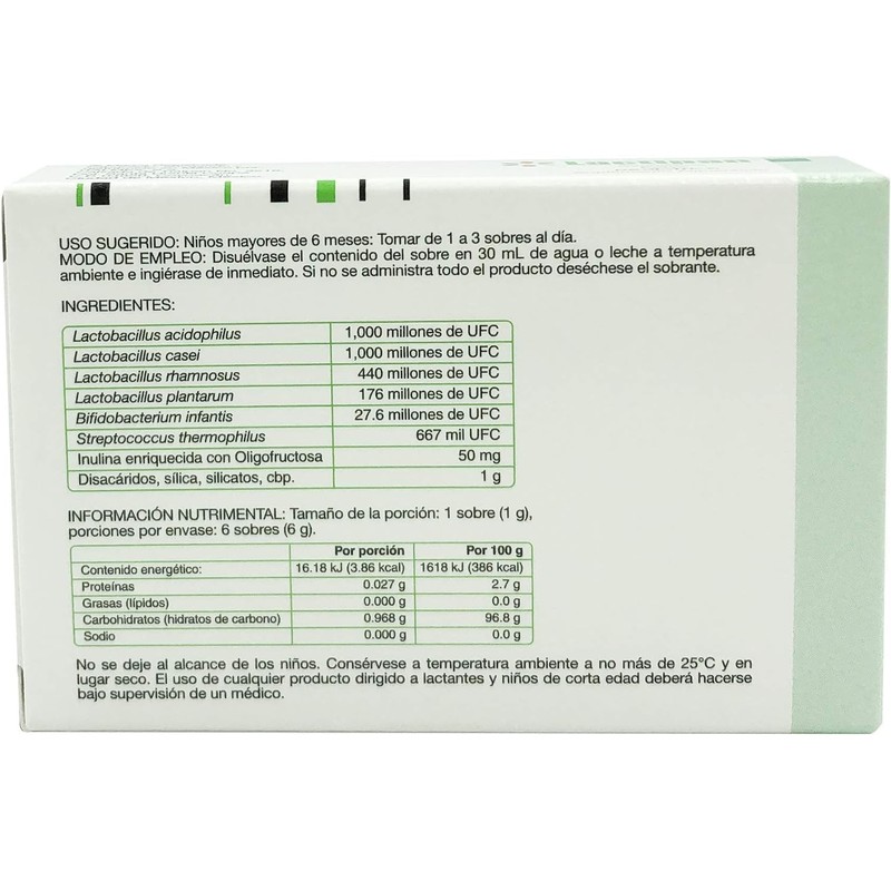 Pediátrico Simbiótico Multicepa 6 Cepas Probióticas Adultos y Niños Caja