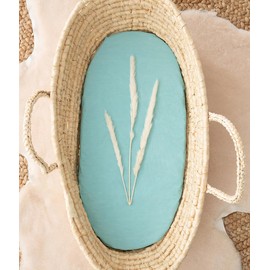 Love To Dream 2-in-1 Waterproof Bassinet Sheet & Mattress Protector | Tencel, Soft Jersey Fabric, Fits Oval & Square Mattresses, Machine Washable, Anti-Bacterial, Quiet Waterproof Backing | Marine