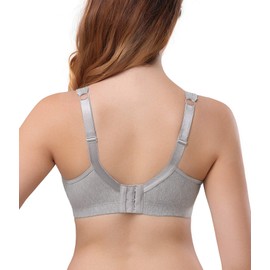 DotVol Women's Lace Cotton Comfortable Size Sizes Full Neck Without Underwire Bra, gray