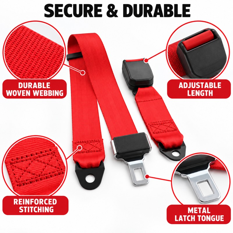 Universal Adjustable Retractable Three-Point Seat Belt – Automatic Telescopic Vehicle