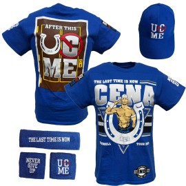 Ews John Cena 2025 Indiana Last Time Is Now Blue Mens Costume T-shirt Hat Wristbands - 5XL