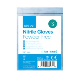 Blue Dots Nitrile Gloves (Pair) – Non-sterile – Latex-free – Smooth Examination Gloves - Small (5)