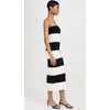 endless rose Stripe Tube Mini Dress, Black/White, M