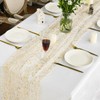 Artoid Mode 6Pcs Beige Gold Gauze Table Runner 120 Inch