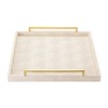 Large Ottoman Tray for Coffee Table,Square Shagreen Leather Decorative Tray