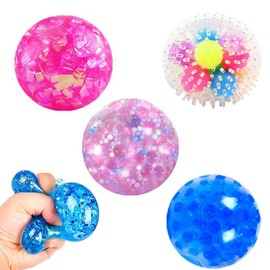 Pack of 4 Anti-Stress Balls, Adult Stress Balls, Stress Ball Children, Anti-Stress Ball, Children, Anti-Stress Ball Adults, for Relaxation, Anxiety, Fidget, Tension and Stress