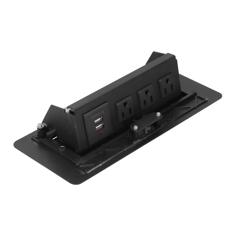 Power Socket Slow Opening Waterproof Modern Recessed Power Strip Desk