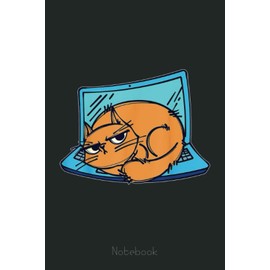 Cool Home Office Cat Work Job Laptop Homeworking Notebook Vintage: Funny Notebook Gift - Lined Journal 6x9 inches - Funny Gifts For Co-workers, Friends and Family