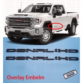 GMC Overlay Emblem Matte Black DENALI HD Emblems Sierra Fit GMC Sierra 2500HD 3500HD