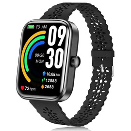 Lamshaw Compatible for TOZO S3 Smart Watch Band, Silicone Lace Replacement Straps Compatible for TOZO S3 1.83 Inches Smart Watch (Black)