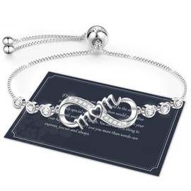 Infinity Bracelet Women's 925 Silver Bracelet Heart Bracelets Women's Bracelet Silver Women's Bracelet Silver 925 Women's Jewellery Women's Gifts for Women Girlfriend Gift for Her Valentine's Day with