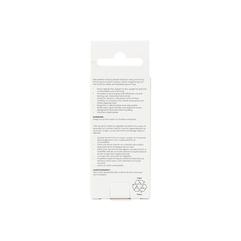 BIOS Living Rotating Nail Clipper, Adjustable Angle, Detachable Magnifier, Ergonomic,