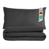 Komfortec Bed Linen Set, microfibre, Charcoal, 155x220 + 1x 40x80