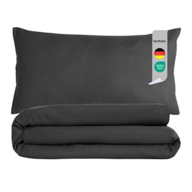 Komfortec Bed Linen Set, microfibre, Charcoal, 155x220 + 1x 40x80