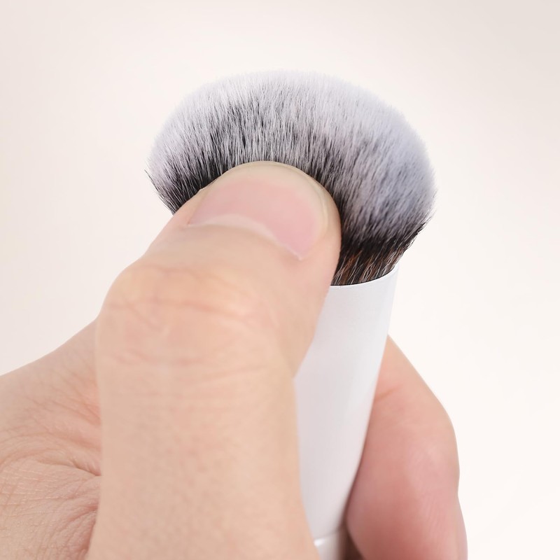 KINGMAS Oval Concealer Brush, Double-ended Kabuki Makeup Brush, Medium Concealer