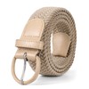 JASGOOD Women Braided Woven Elastic Stretch Belt Leather Covered Buckle