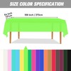 Kesfey Lime Green 3 Pack Premium Plastic Tablecloths for Parties
