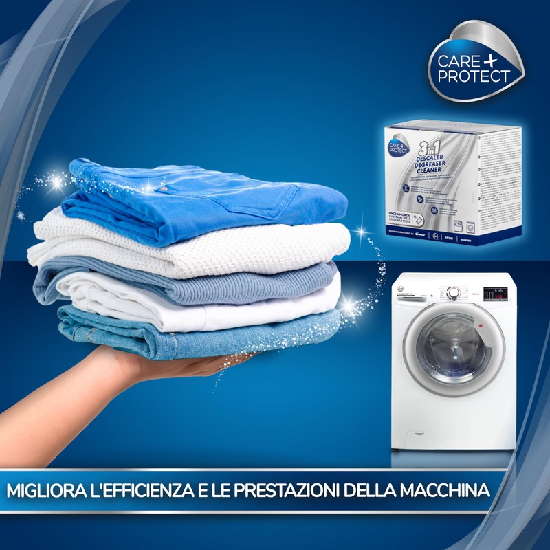 CARE + PROTECT 3 in 1 Anticalcare, Sgrassante e Igienizzante,