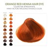 Tinte para el cabello de henna rojo y naranja -