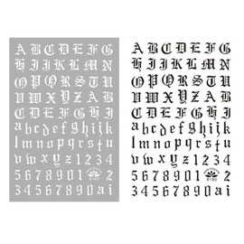 FRCOLOR 4 Sets English Number Nail Stickers Holographic Letter Nail Art Stickers Old English Alphabet Nail Decals for Women Girls DIY Nail Decoration Manicure