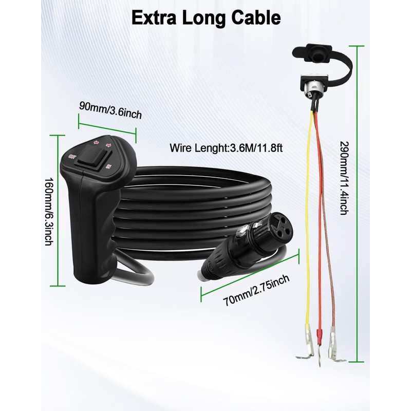 3-Pin Female Winch Hand Remote Controller Fit for 12000LB Winch