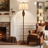 Luvkczc Vintage Floor Lamp - Brown Carved Resin with Hollow