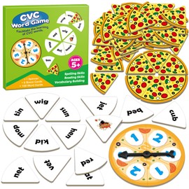 SkilLify CVC Word Games Phonics Games for Kids, Learn to Read CVC Flash Cards Sight Word Reading Games, Speech Therapy Toys Toddler Kindergarten Preschool Learning Activities Educational Toys