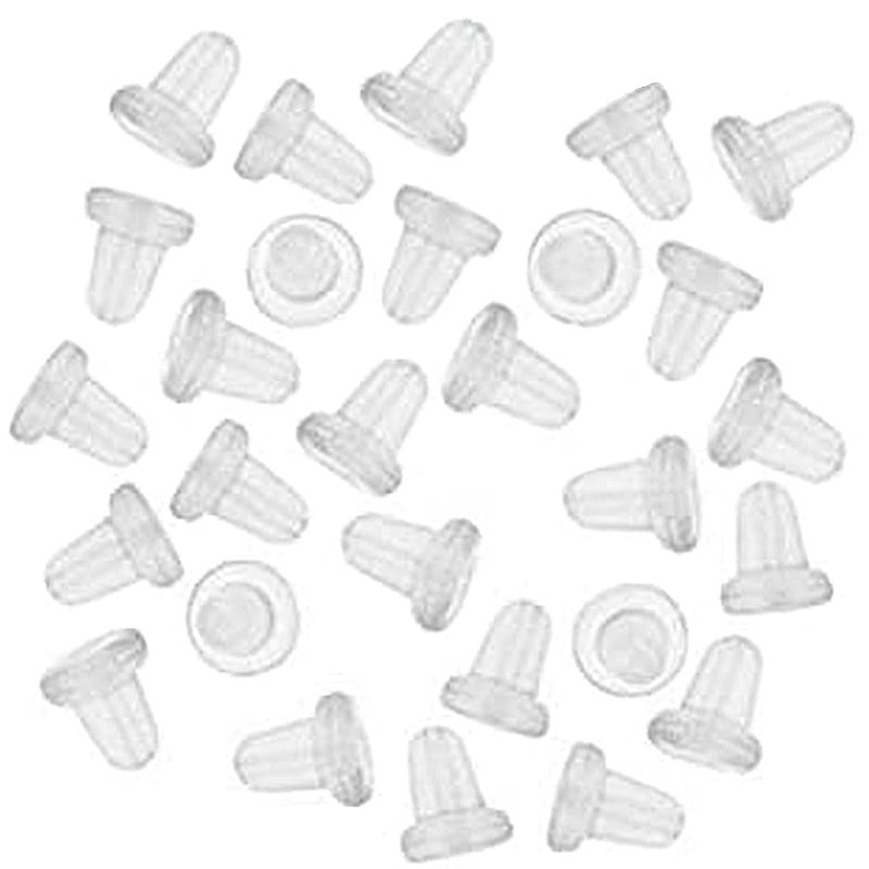 20 Clear Rubber Ear Stoppers 5 mm Replacement Pousettes Suitable