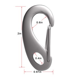 4 Pack Stainless Snap Hook, 220 lbs Snap Hook Clip, 2 Inch Heavy Duty Marine Grade 304 Quick Link Clip for Attachment with Poles for Keychains Curtains, Dog Leash