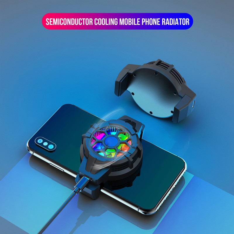 P10 Mobile Phone Semiconductor Cooler RGB Retractable Back Clip Heatsink