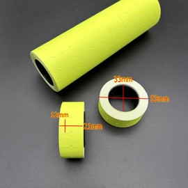 JZK 20 Rolls Total 10,000 Pieces Neon Yellow Price Gun Labels, 21mm x 12mm Price Gun Stickers, Paper Price Gun Labels, 500 Per Roll