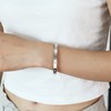 CONRAN KREMIX Silver Bangle Love Bracelets For Women Non-Tarnish Stainless
