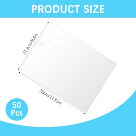 50 Pcs Matte Self Adhesive Laminating Sheets, 8.4 x 11.81 Inches Matte Finish Self Sealing Lamination Sheets, Clear Laminating Sheets No Machine Needed Self Sealing Laminate Sheets